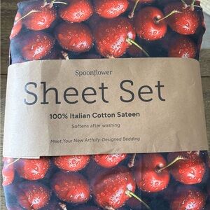 Spoonflower Cherry Design Sheet Set